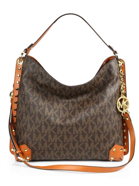 michael kors black and brown purse|michael kors shoulder bag brown.